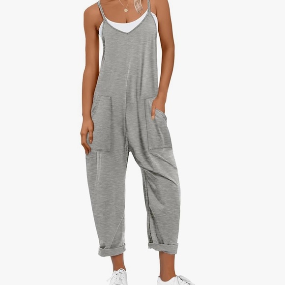 👖Cost Plus World Market Striped Jumpsuit with Floral Embroidery and pockets! - Picture 7 of 10